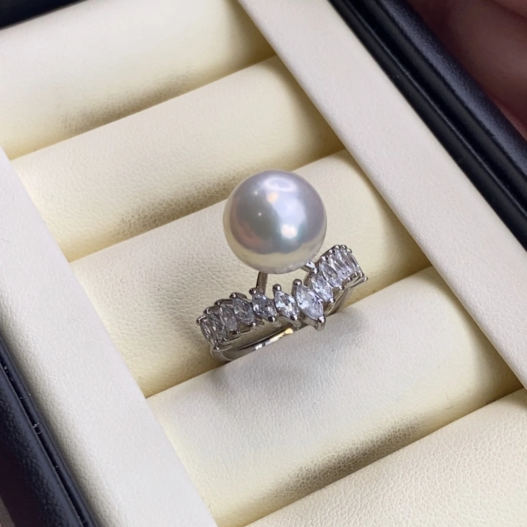 戒指淡水珍珠银S925镶嵌特价
