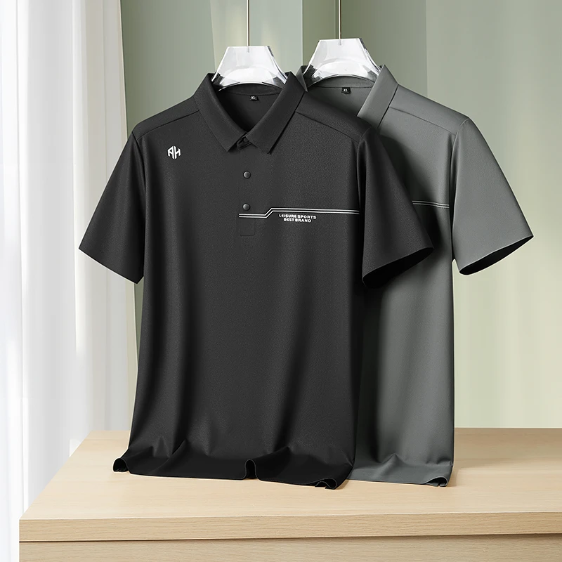 男士运动休闲夏季透气速干商务翻领t恤上衣男装polo户外半袖宽松