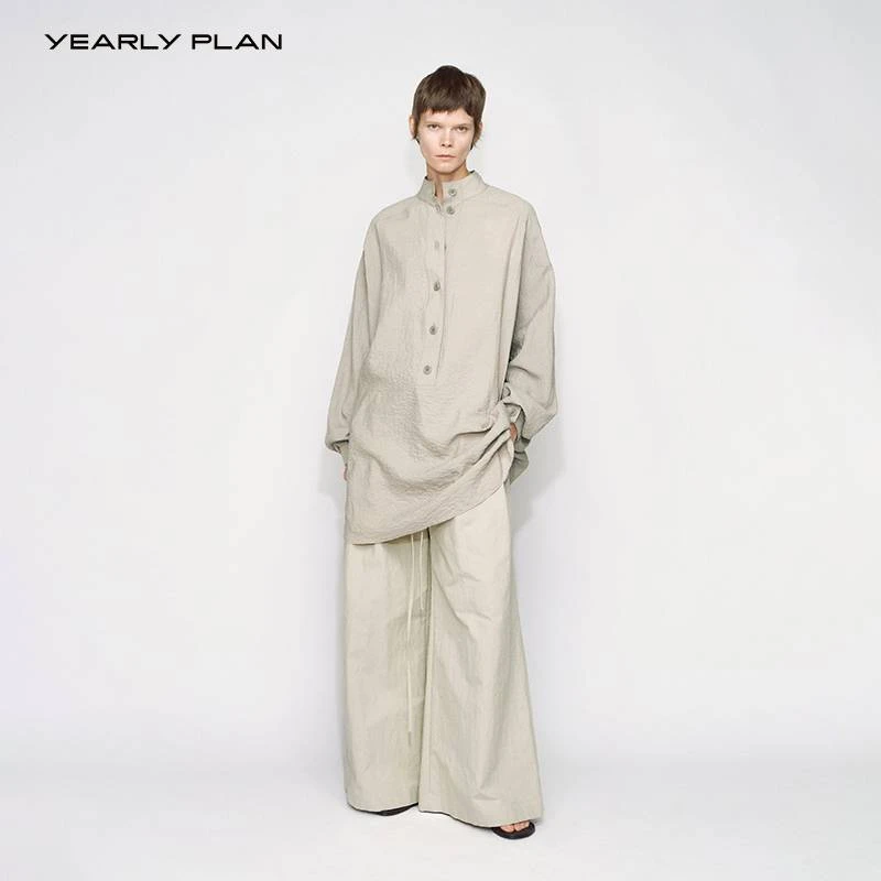 YEARLY PLAN【520造型专场】休闲半开襟复古衬衣 0660