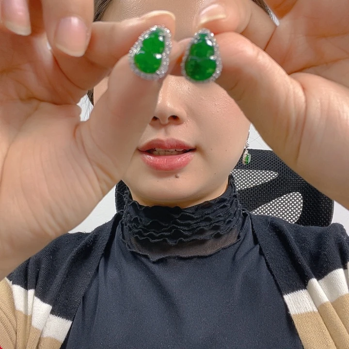 翡翠银S925镶嵌吊坠(不含链)