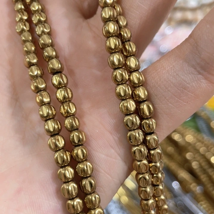 贝壳非金属一条4mm金色南瓜珠