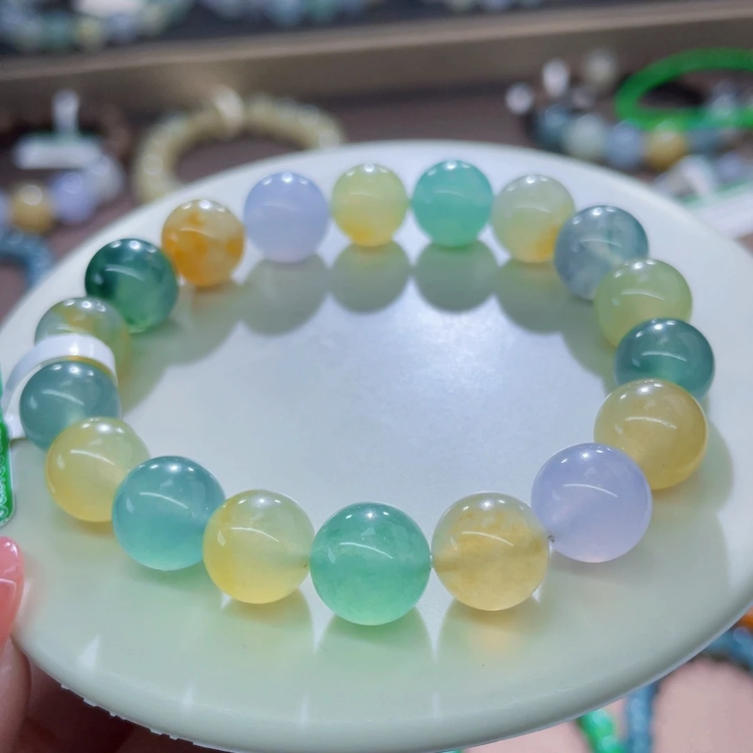 未镶嵌手链翡翠冰满胶卡9.5-10.5