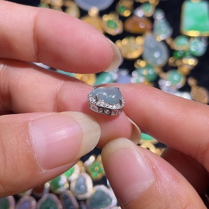 翡翠银S925镶嵌颈饰