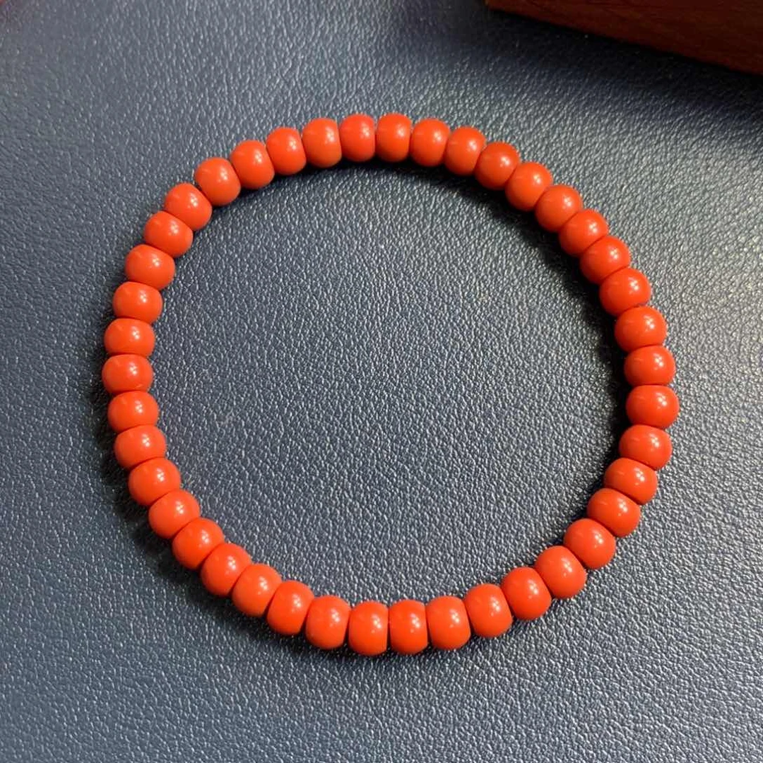 南红玛瑙5+柿子锦手串未镶嵌