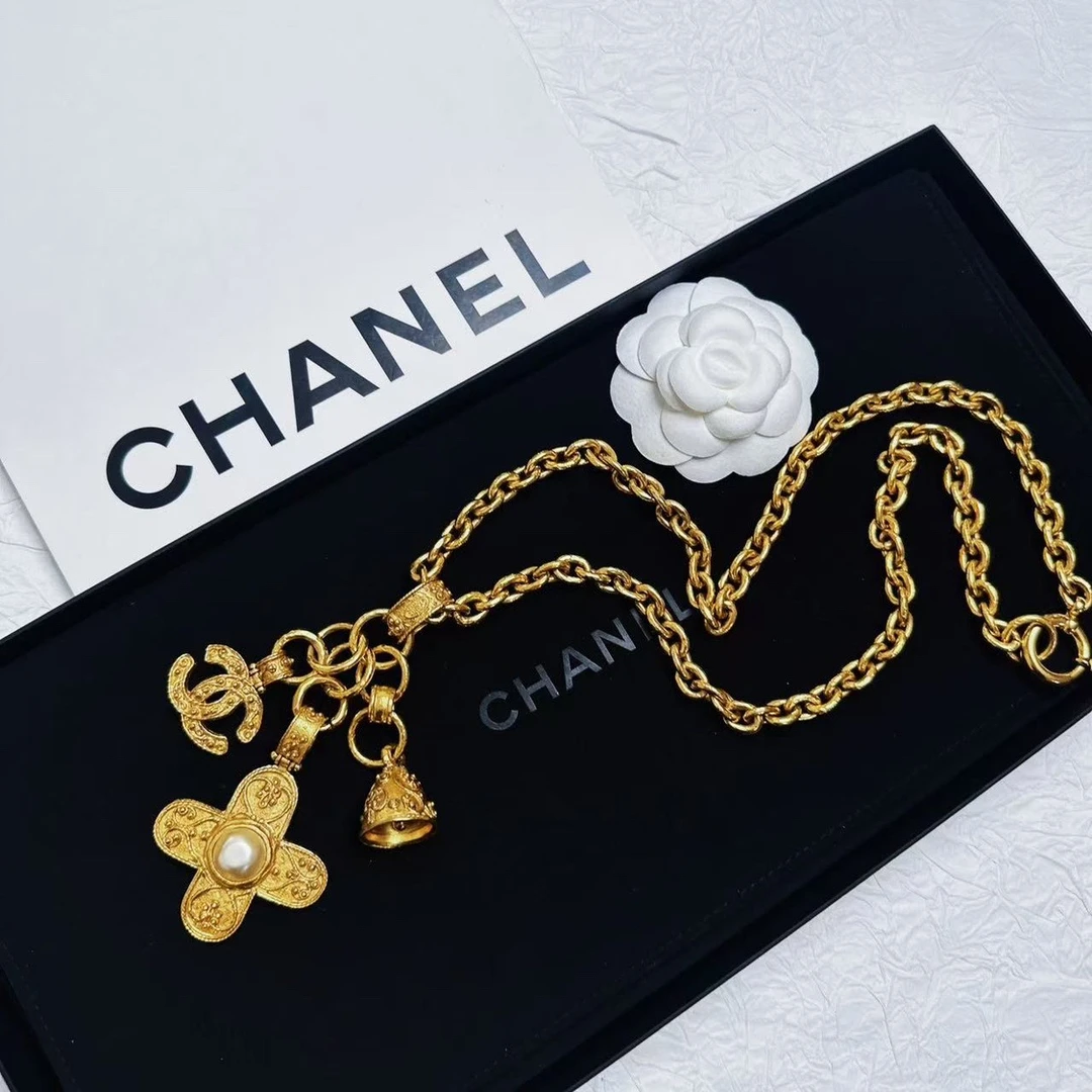 95新 Chanel/香奈儿 柚礼中古/香奈儿葡萄藤铃铛项链CC502024