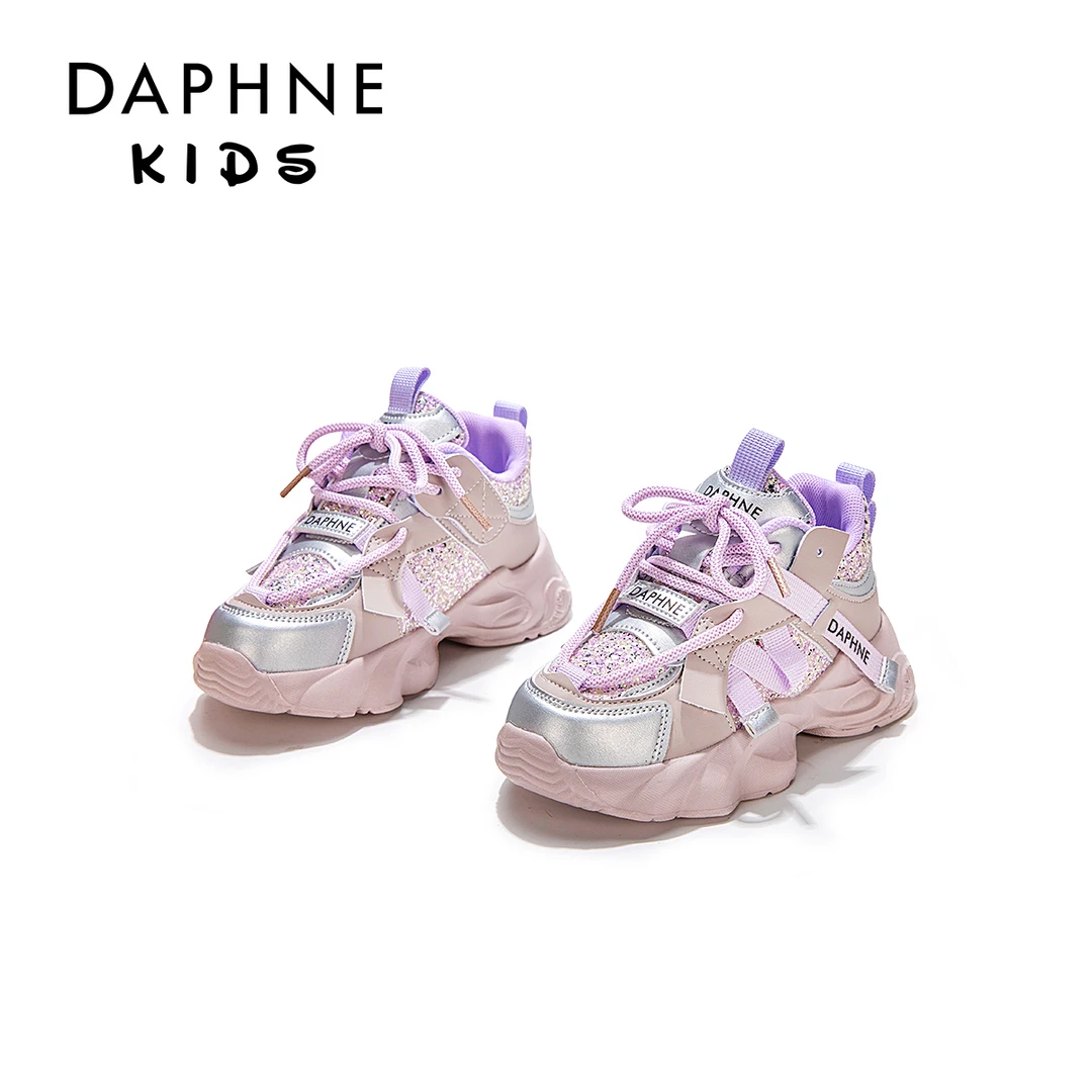 达芙妮Daphne儿童2025年春秋透气休闲老爹鞋百搭春季网面中大童