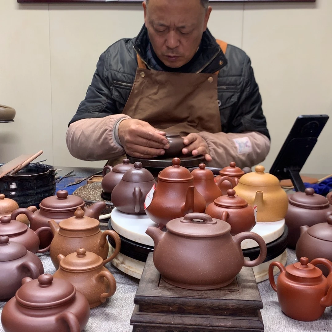 紫泥茶壶儒相150 C 半手工制作