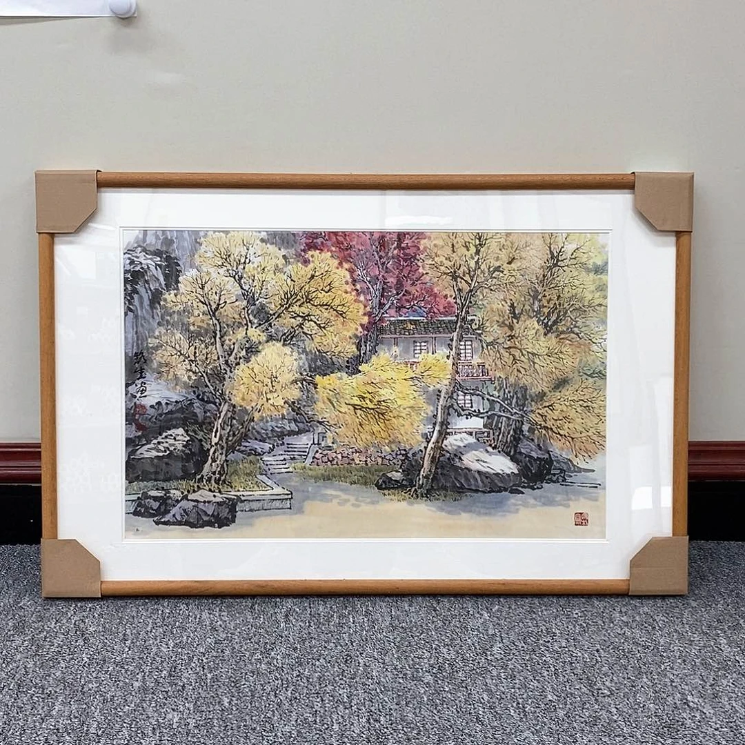 国画刘路生出版物原作带框92*60