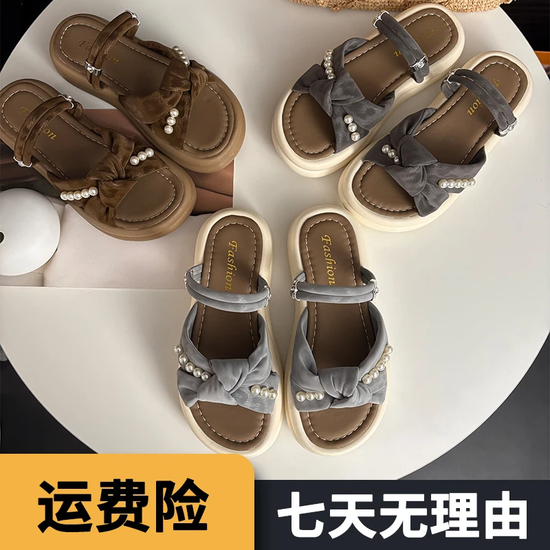 两穿高级感拖鞋女款2025新款爆款外穿夏季外出漂亮高颜值厚底凉鞋