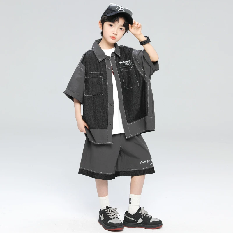 男童夏季套装2025新款夏装短袖中大童两件套潮B5032