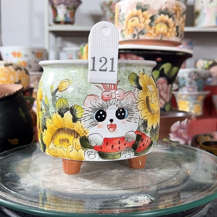 景德镇手绘花盆幸运花盆