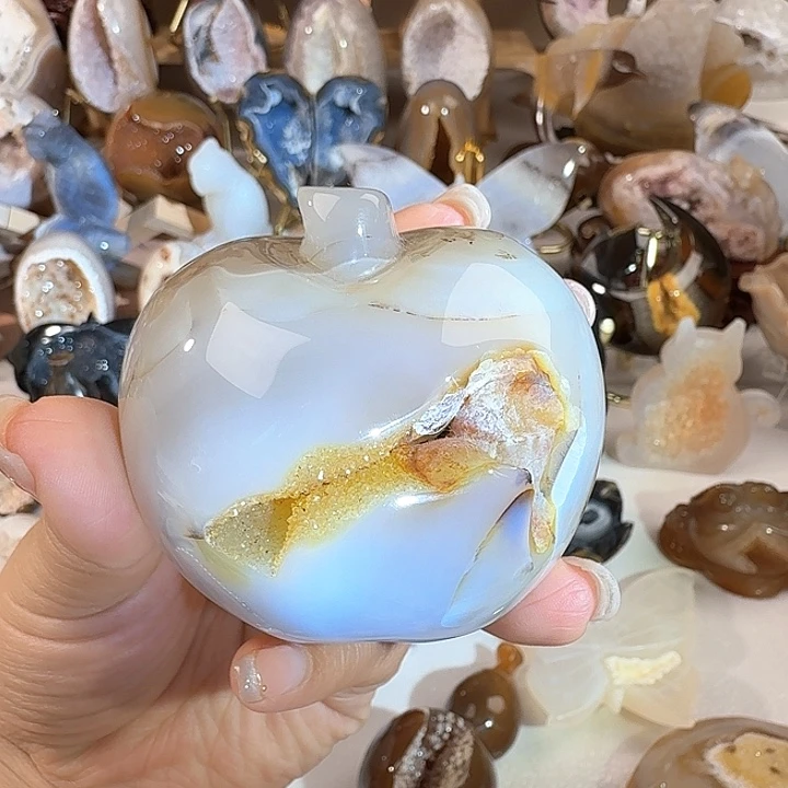 玛瑙/玉髓无未镶嵌圆圆大苹果