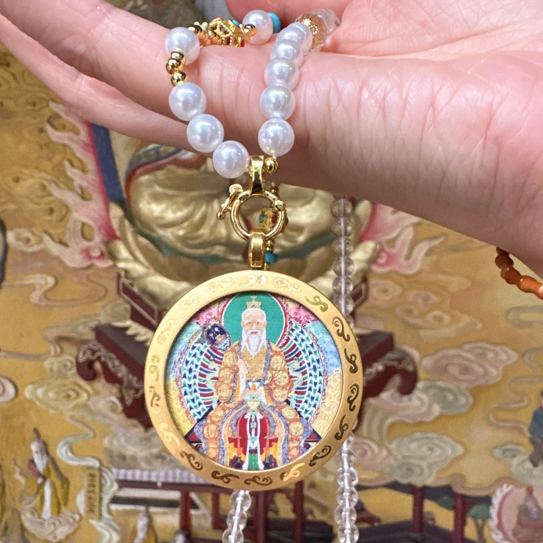 【老君项链】无事牌双面圆形工艺送闺蜜送朋友送家人手工复古古风