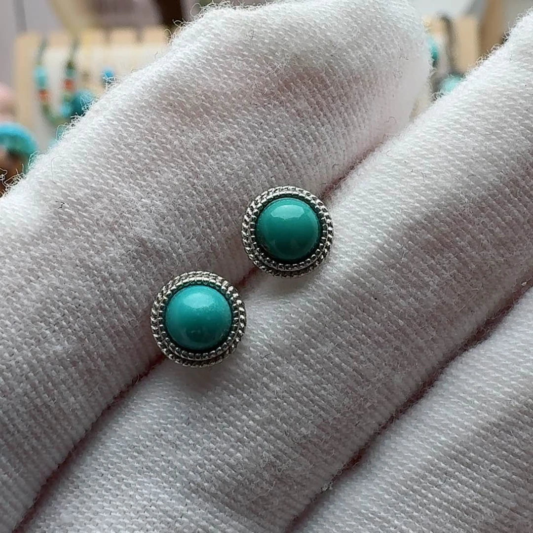 绿松石珠宝奇石银S925镶嵌