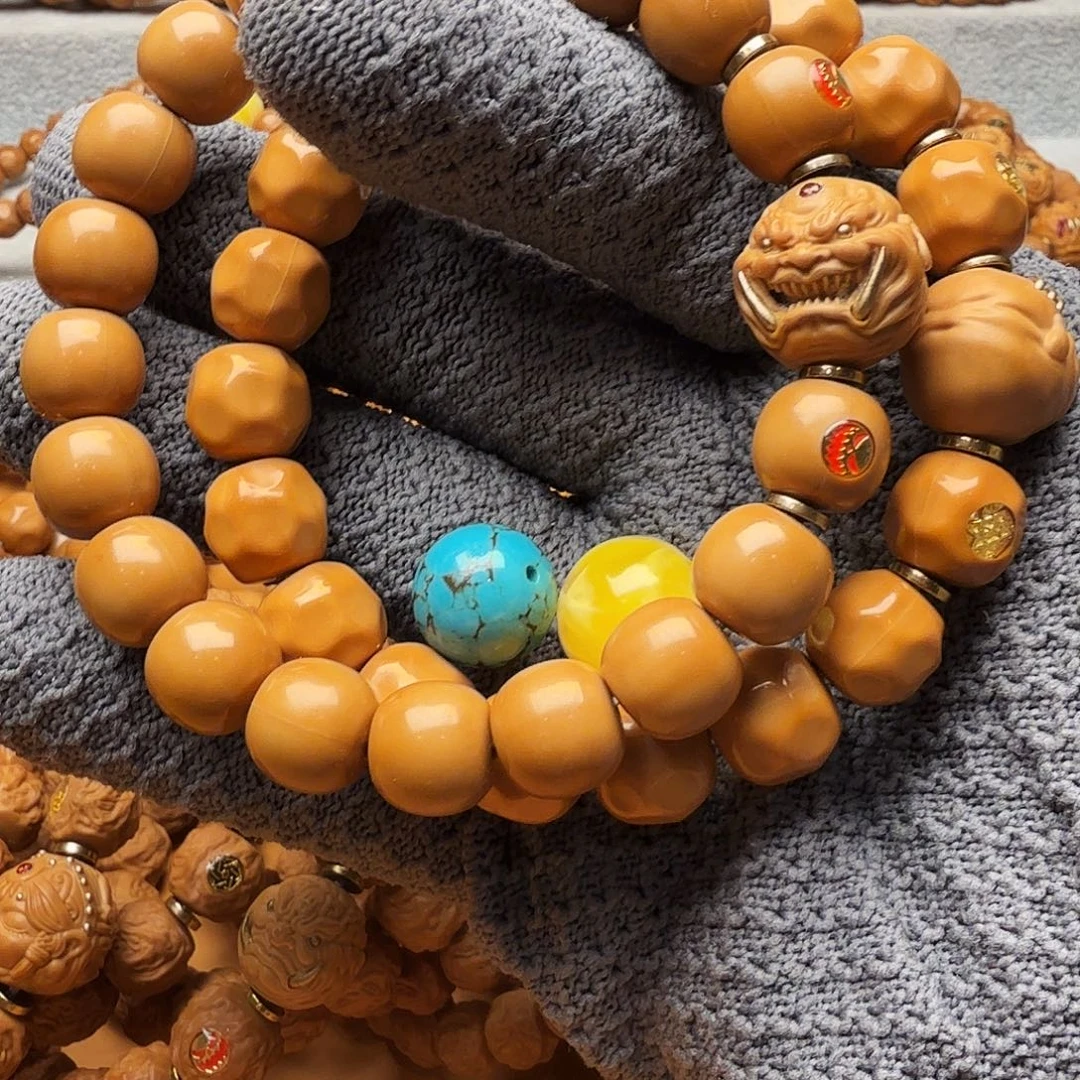 猴头核桃手串奶酪加獠牙加松对串送2腊