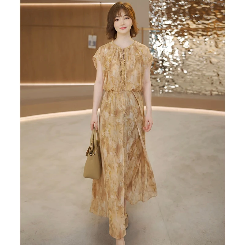 2025夏季轻奢女装连衣裙时尚气质优雅显瘦温柔长款裙子L22-9633