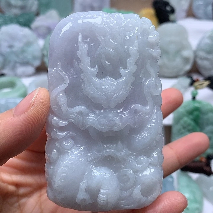 翡翠未镶嵌颈饰大龙行天下两面工艺福利卡厚12+