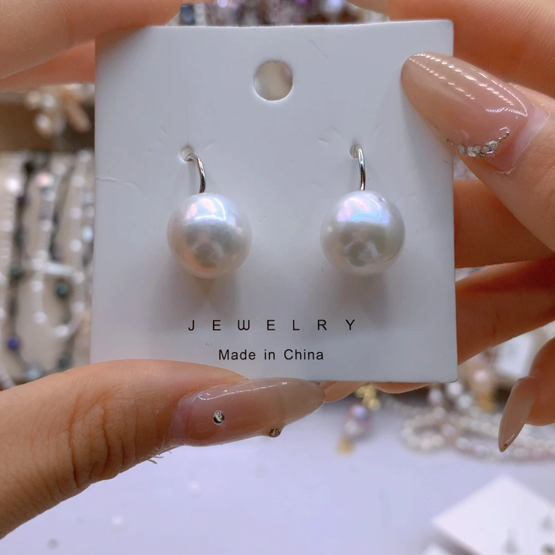 淡水珍珠耳饰银S925镶嵌