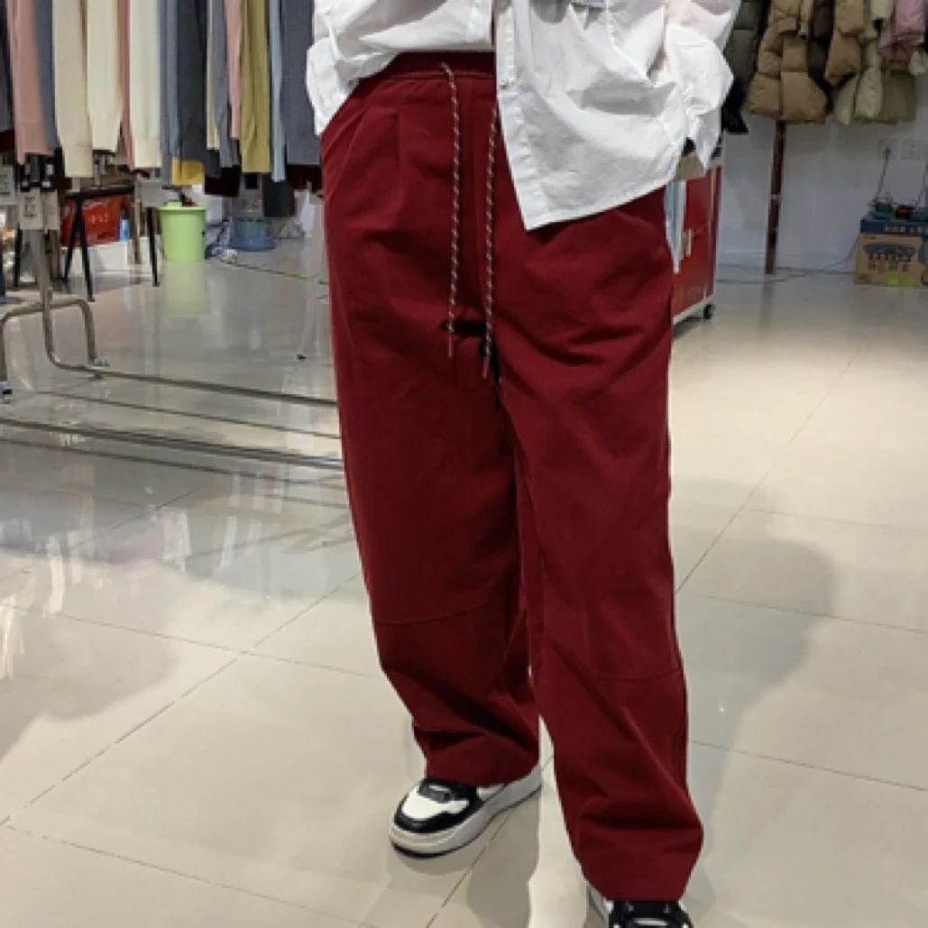 2025春夏季新品休闲裤宽松慵懒风松弛感抽绳美式工装阔腿裤