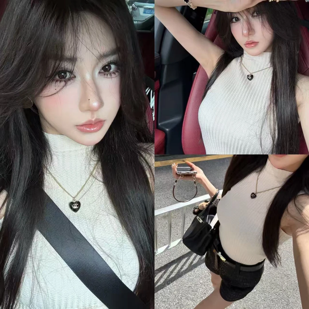 半高领针织背心简约气质上衣.