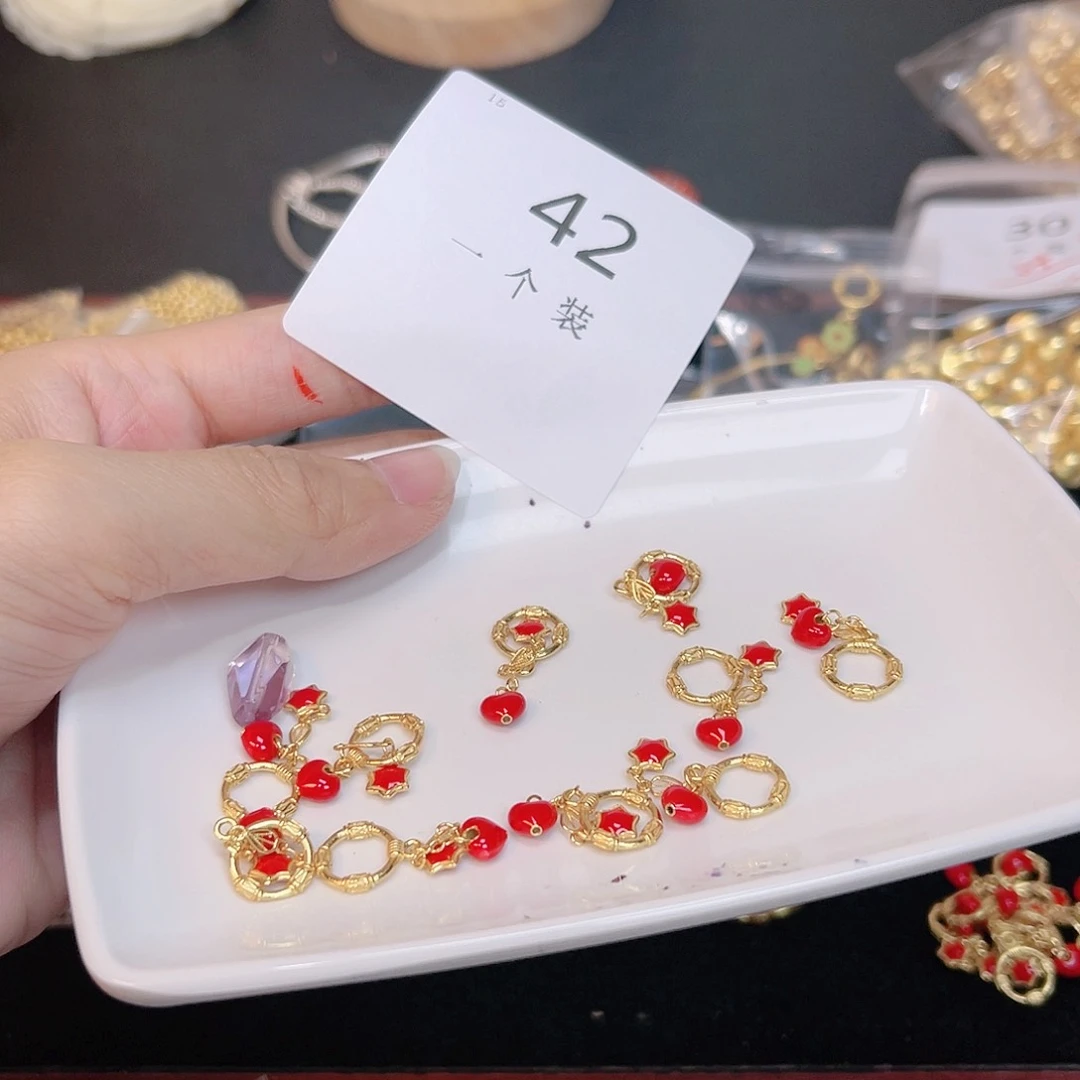 紫晶珠宝半成品银S925镀金镶嵌42