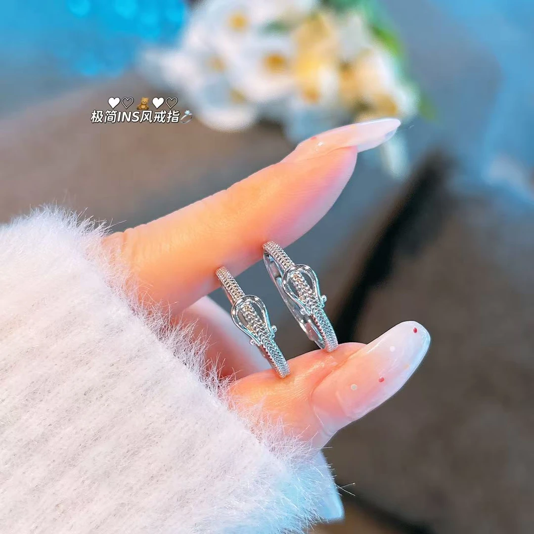 925银戒指 精工时尚百搭电白个性马蹄简约轻奢银戒指