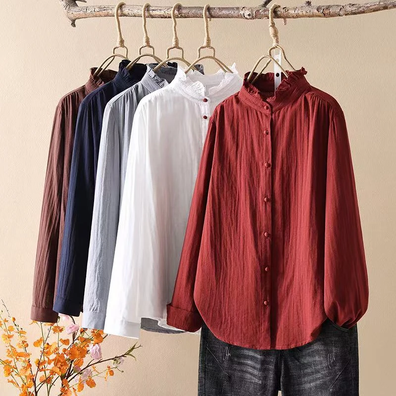 2033双纱花边领衬衫基础款百搭原创