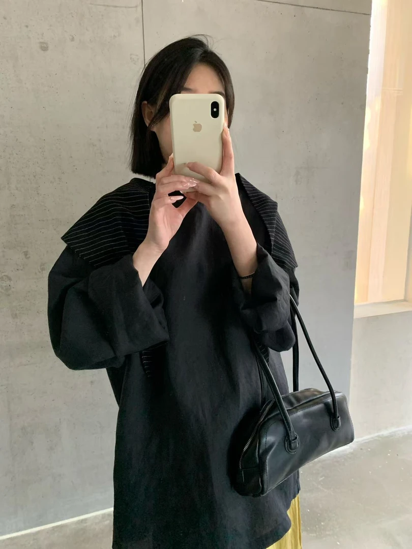 ZHANG&OS 韩系简约气质休闲百搭时尚宽松衬衫 2521