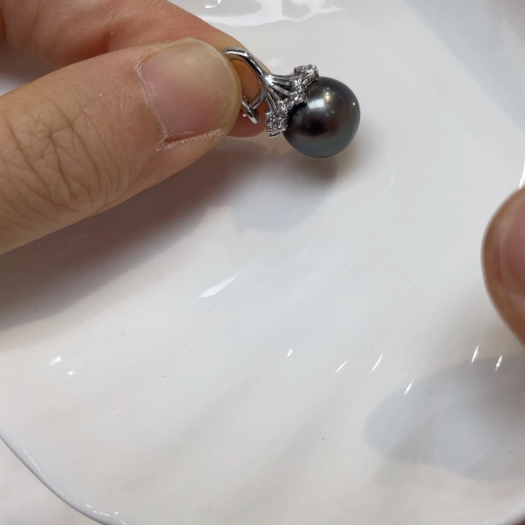 银S925镶嵌吊坠(不含链)海水珍珠
