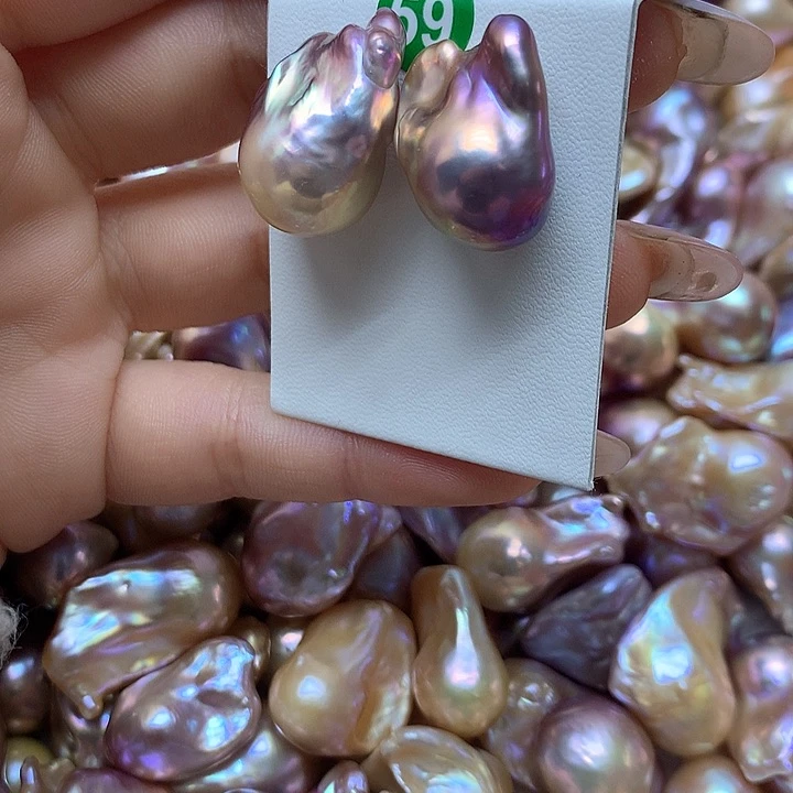 淡水珍珠耳饰银S925镶嵌?****