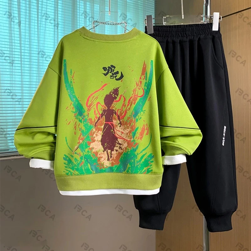 男童套装2025新款男孩洋气春季衣服儿童运动哪吒休闲中大童两件套