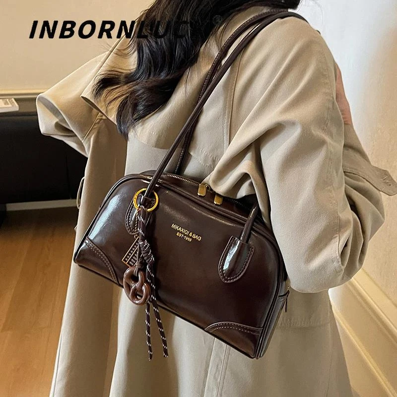 高级质感复古包包女2025新款爆款时尚单肩腋下包通勤手提波士顿包