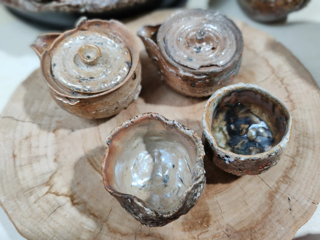 柴烧裸烧宝瓶  瑕疵