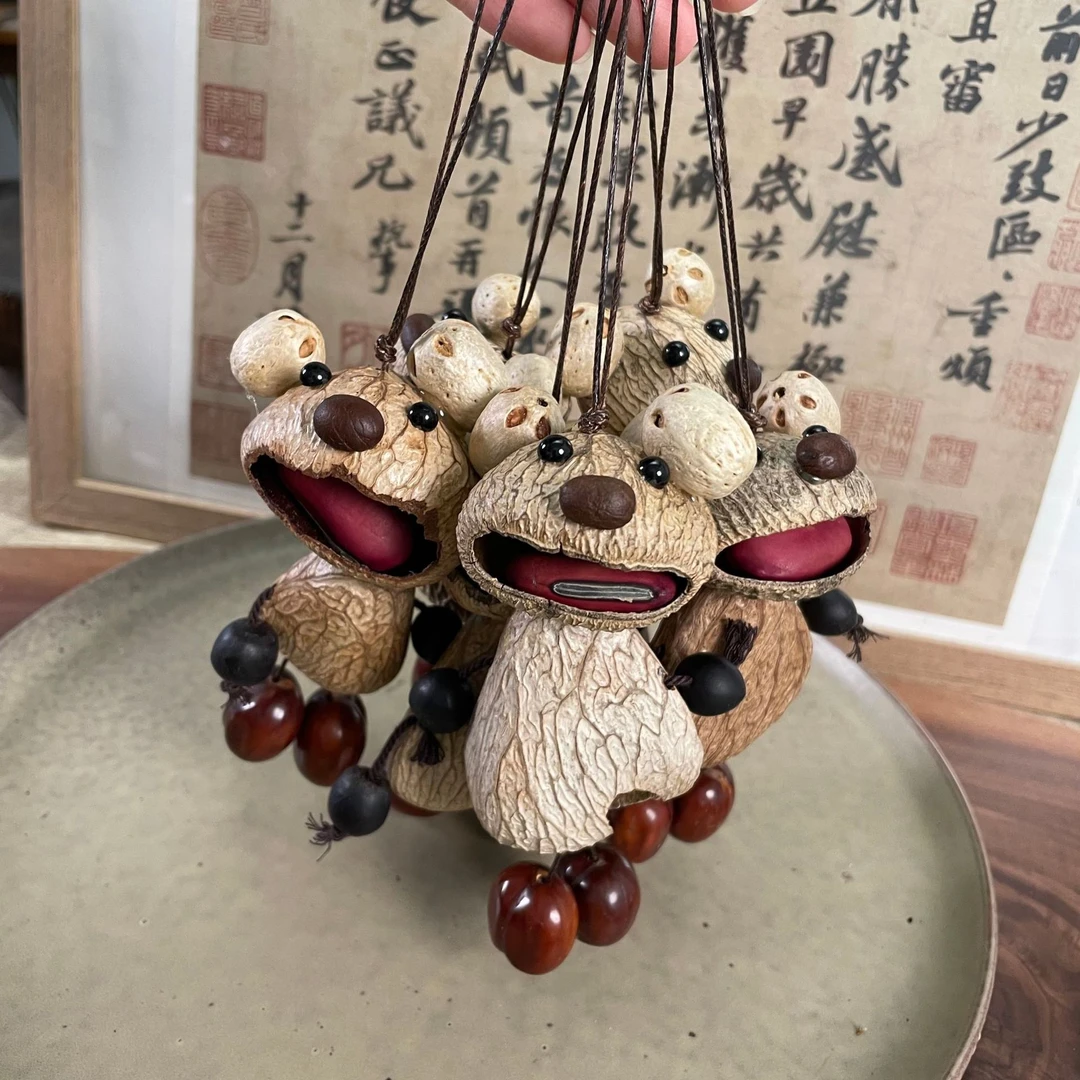 【会响的果壳包包挂饰】天然摇铃diy材料包风铃成品植物挂件车载