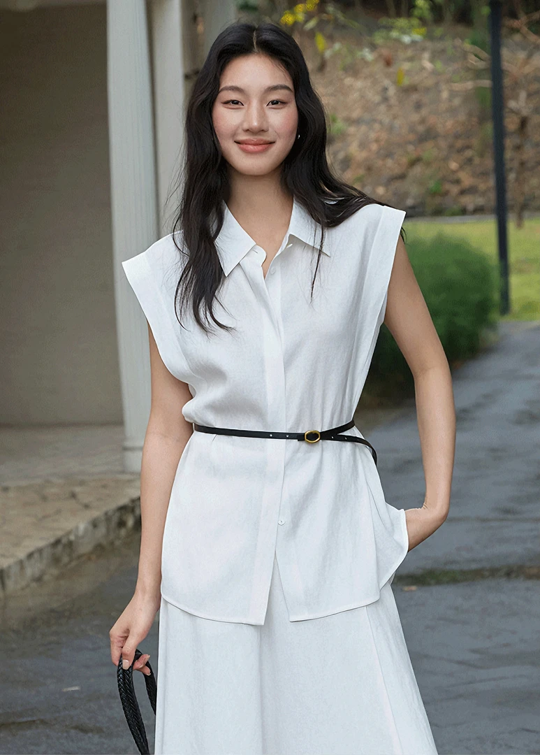 2025新款休闲遮副乳套装裙气质高级感衬衫上衣半身裙子两件套夏