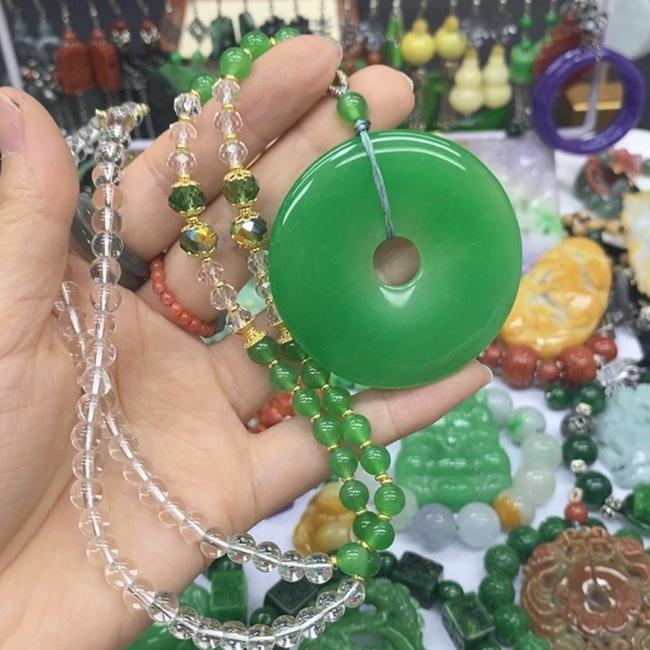 翡翠未镶嵌颈饰项链23