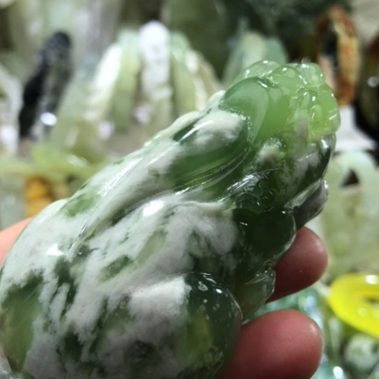 未镶嵌岫玉手把手把