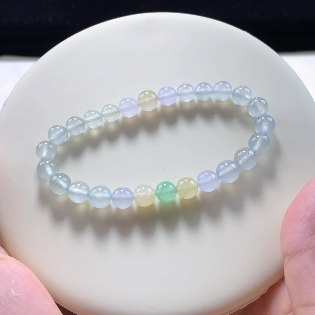 翡翠手链未镶嵌冰柠气泡