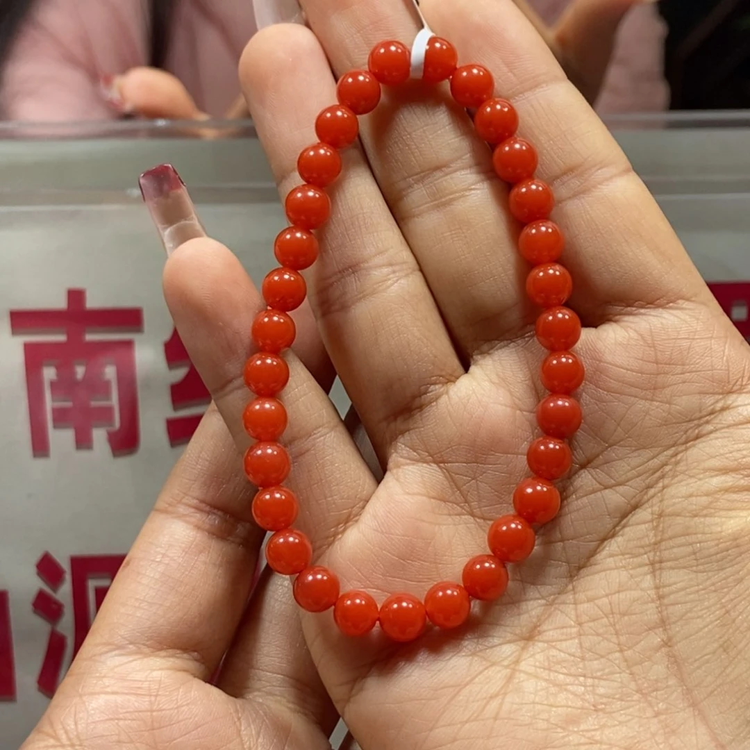 南红玛瑙6+滴水洞单圈未镶嵌清****病