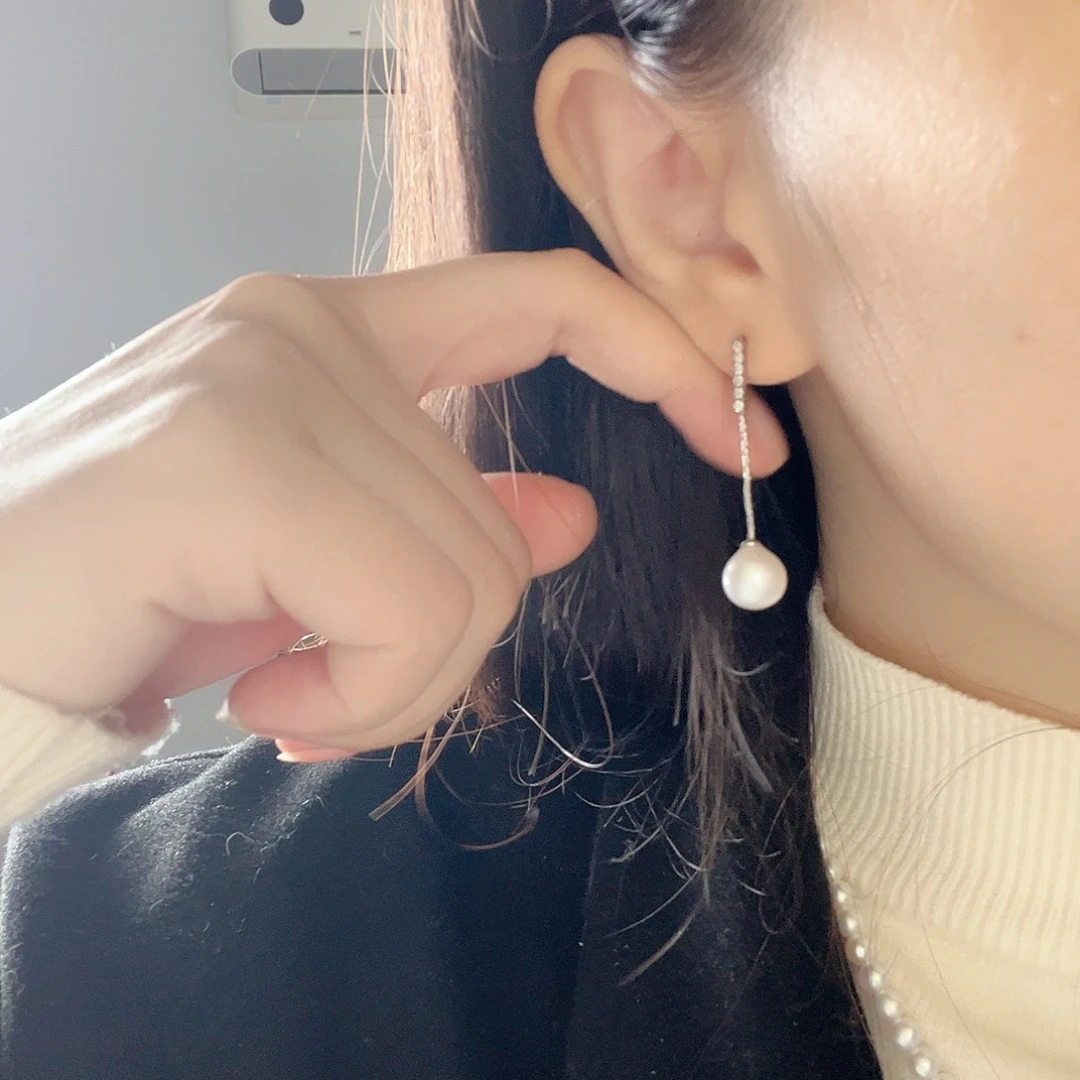 耳饰淡水珍珠银S925镶嵌