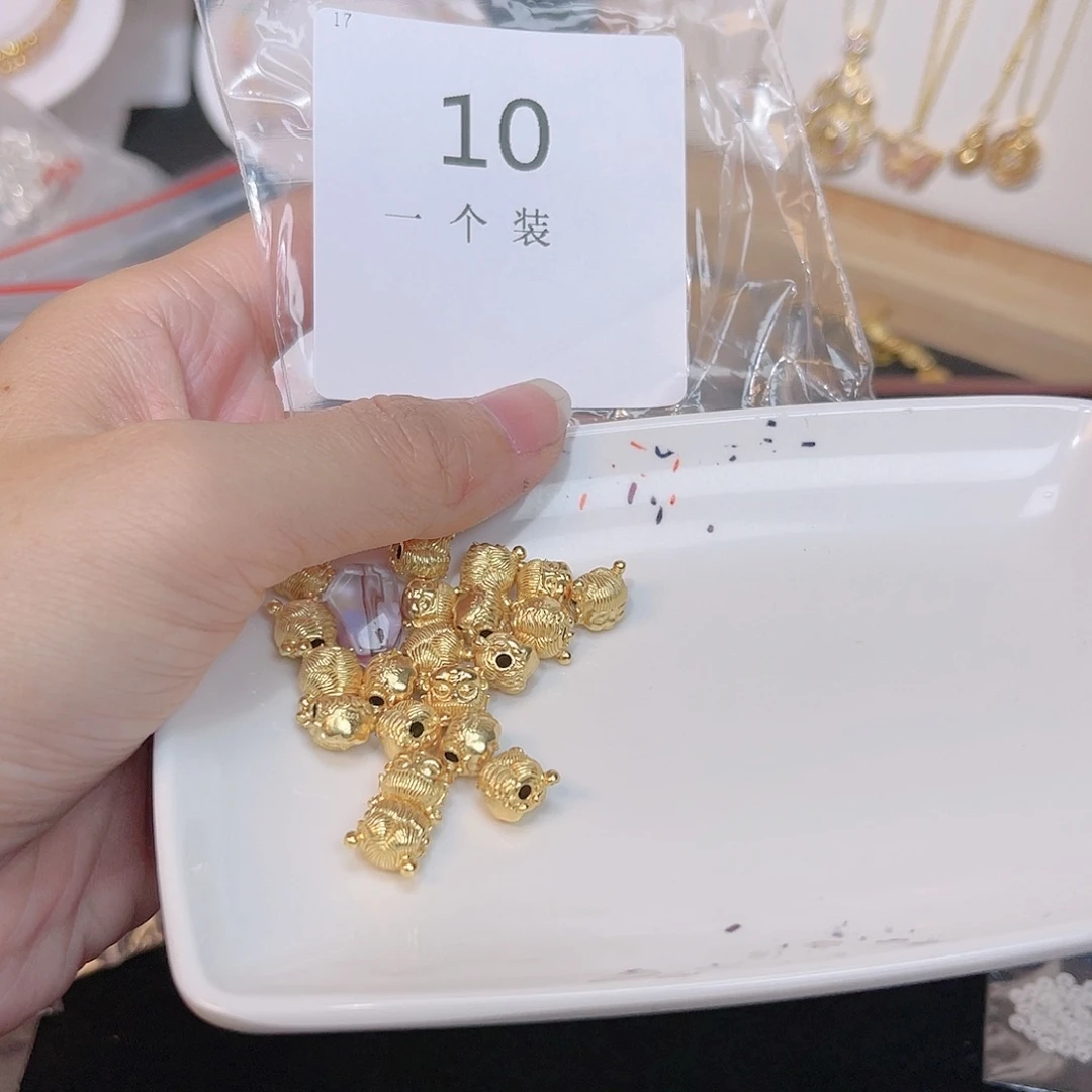 紫晶珠宝半成品银S925镀金镶嵌10