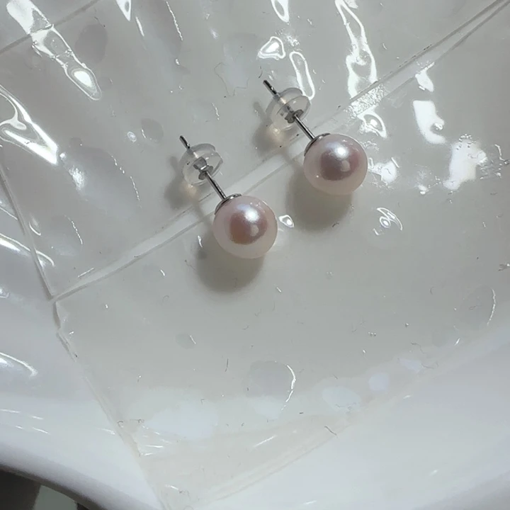 银S925镶嵌耳饰海水珍珠