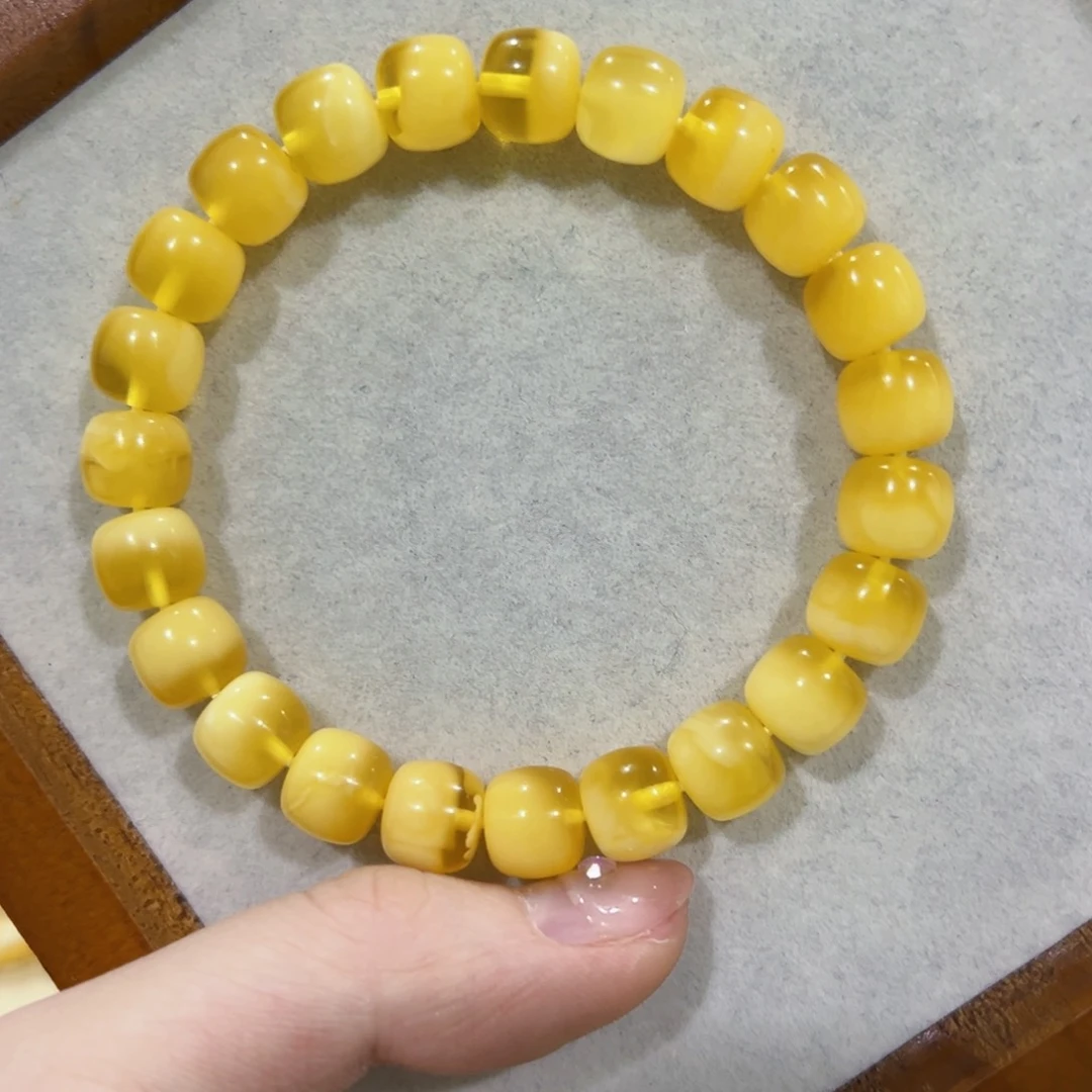 蜜蜡手链未镶嵌9.7m宝盆 大漏！