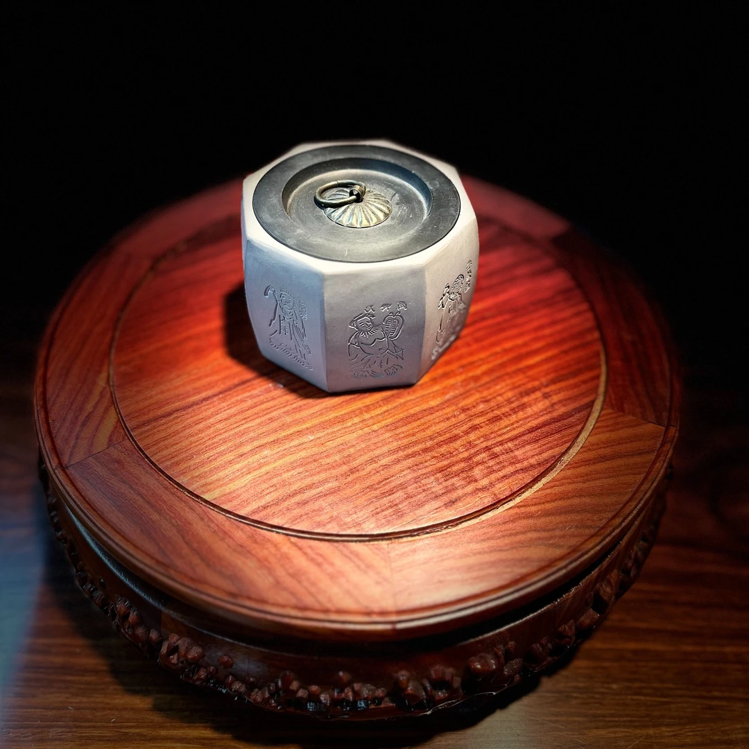 八角罐八仙过海 蟋蟀罐（外径85内径65壁厚5高度58)