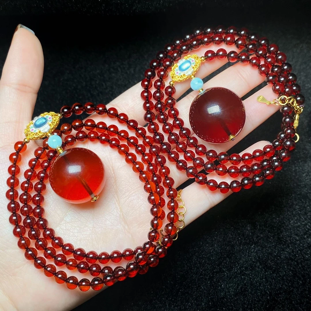 【云上叙】14 V80774-血珀DIY项链-多样性发一件-22.5mm（东哥）