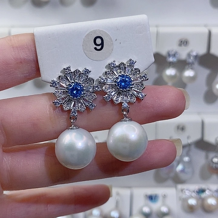 浅***@耳饰淡水珍珠银S925镶嵌A