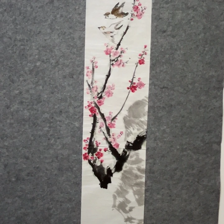竖款大鱼书画艺术作品三尺对裁