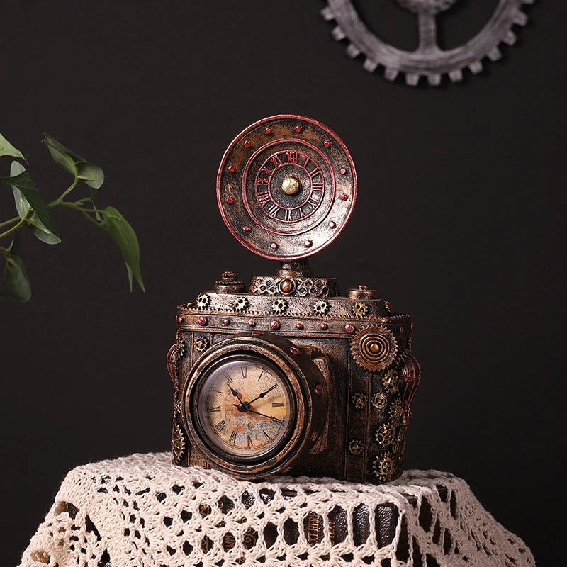 摆件欧式复古照相机店面橱窗桌面装饰树脂摆件老式相机影视拍摄道