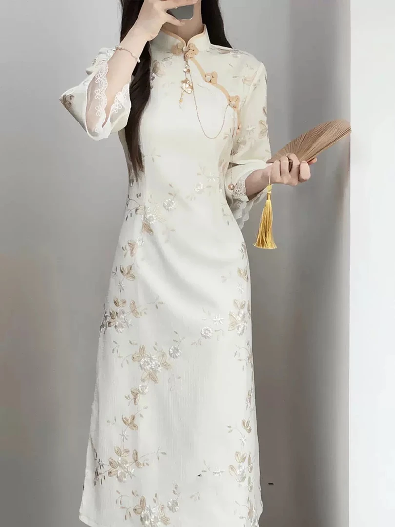 【蔷薇花】上上签 春夏新款新中式气质修身旗袍日常复古优雅中国风