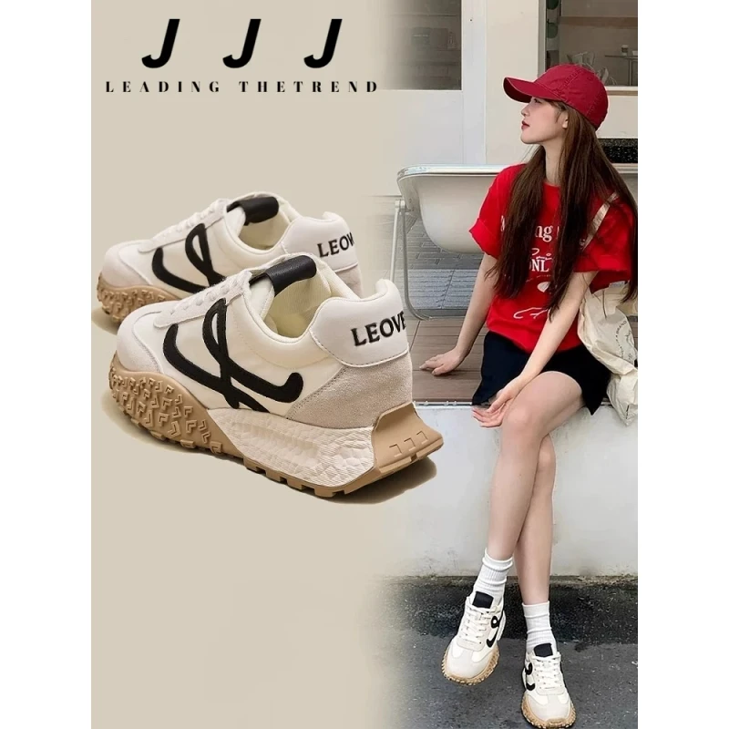 7cm版~真皮内增高复古德训鞋女2025新款夏季透气秋季休闲阿甘板鞋